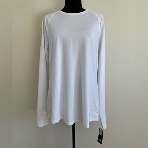 Adidas~ Women's Active‎ UPF 50 Mesh Shirt Long SIv Knit Base Layer White XL NWT